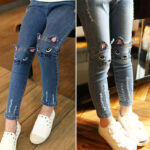 Cartoon Cat Girls Jeans
