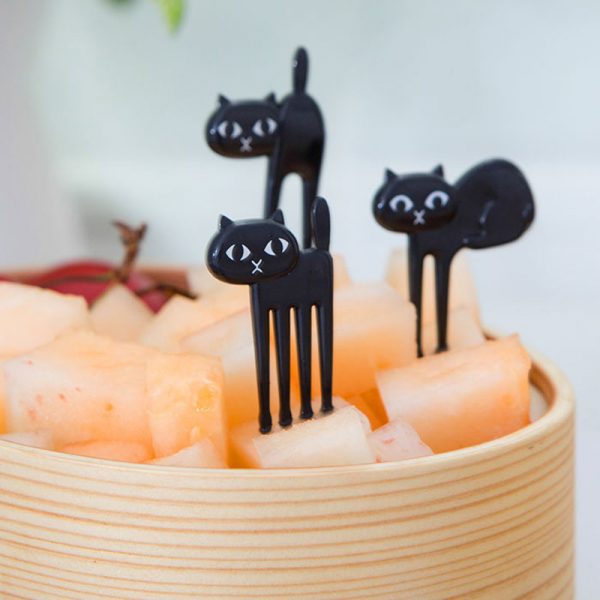 Fruit Fork Set Black Cat Fruit Fork Set