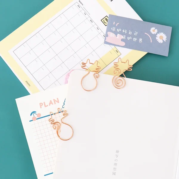 Metal Cat Paper Clips