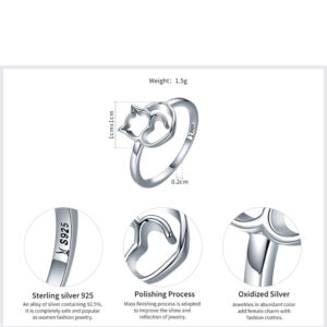 Sterling Silver Cute Little Cat Ring