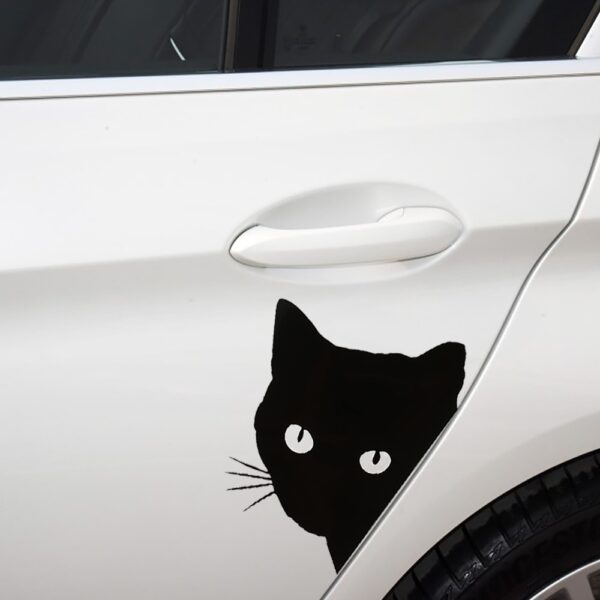 Peering Cat Car Decal