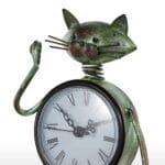 Funky Cat Design Iron Table Clock