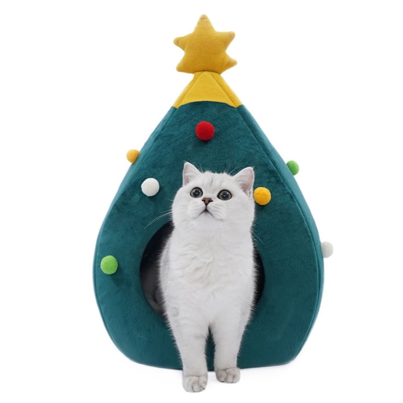 Christmas tree dog cat bed winter warm pet nest cat house dog pet supplies pet bed cat litter kennel Christmas gifts home