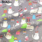 Christmas Cat Fabric