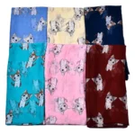 Women's Cat Printed Viscose Scarf