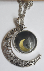 Kitty Cat Necklace Cat Moon