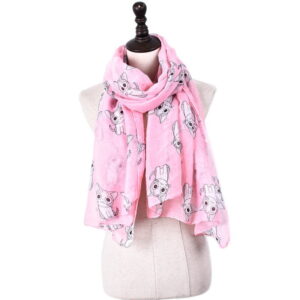 Women's Cat Printed Viscose Scarf