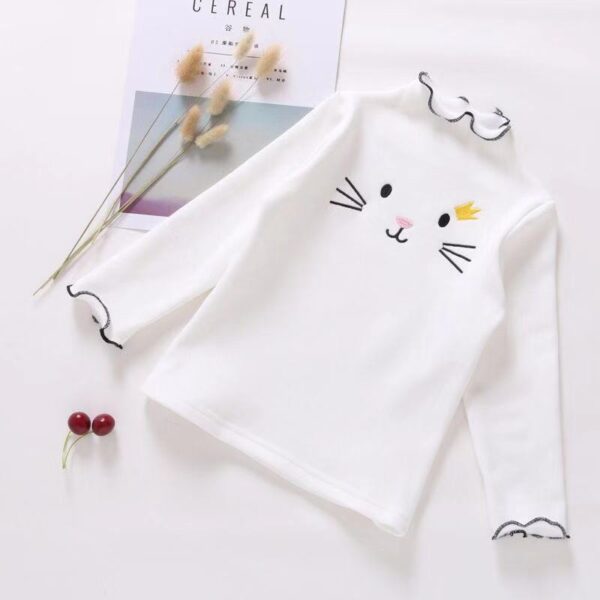 Girls Cute Cat Long Sleeve T-shirt Girls Cute Cat Long Sleeve T-shirt