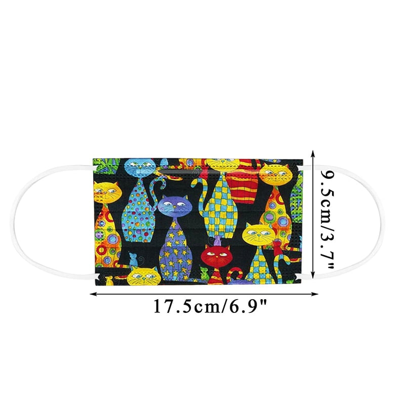 50pcs Adult Disposable Mask - Cat Print