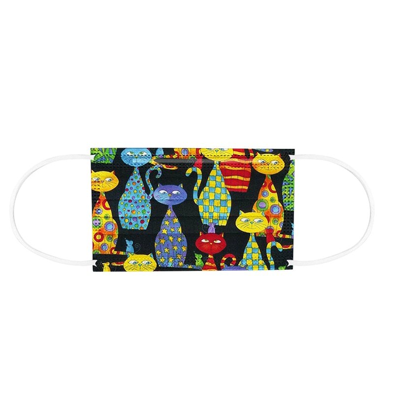 50pcs Adult Disposable Mask - Cat Print