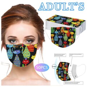 50pcs Adult Disposable Mask - Cat Print