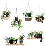 Creative Cats in Planters Wall Decal