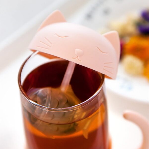 Cute Cat Tea Mug With Fish Infuser
