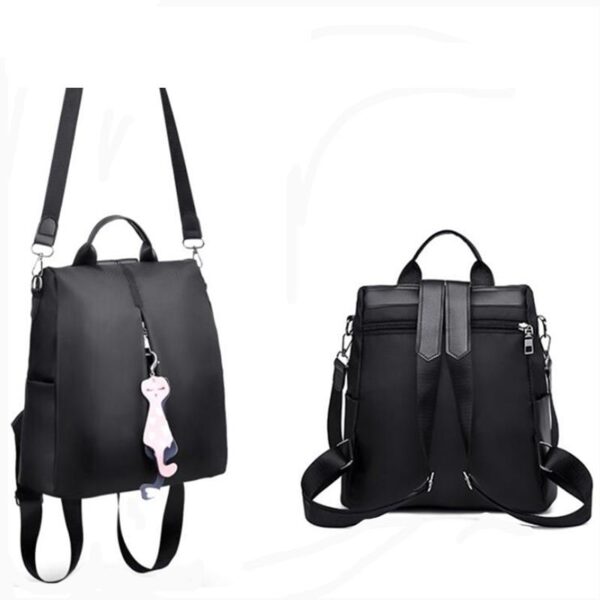 Small Backpack with Cat Pendant Women's Small Backpack with Cat Pendant
