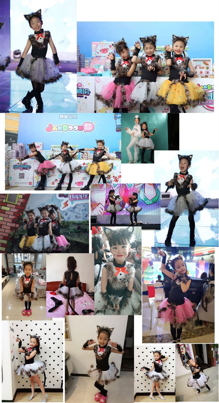 kitten Cat dance wear dance dress girls contemporary dance costumes kids stage clothes modern dance costumes jazz hip hop girls
