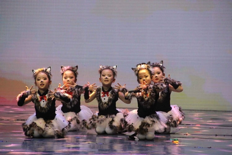 kitten Cat dance wear dance dress girls contemporary dance costumes kids stage clothes modern dance costumes jazz hip hop girls