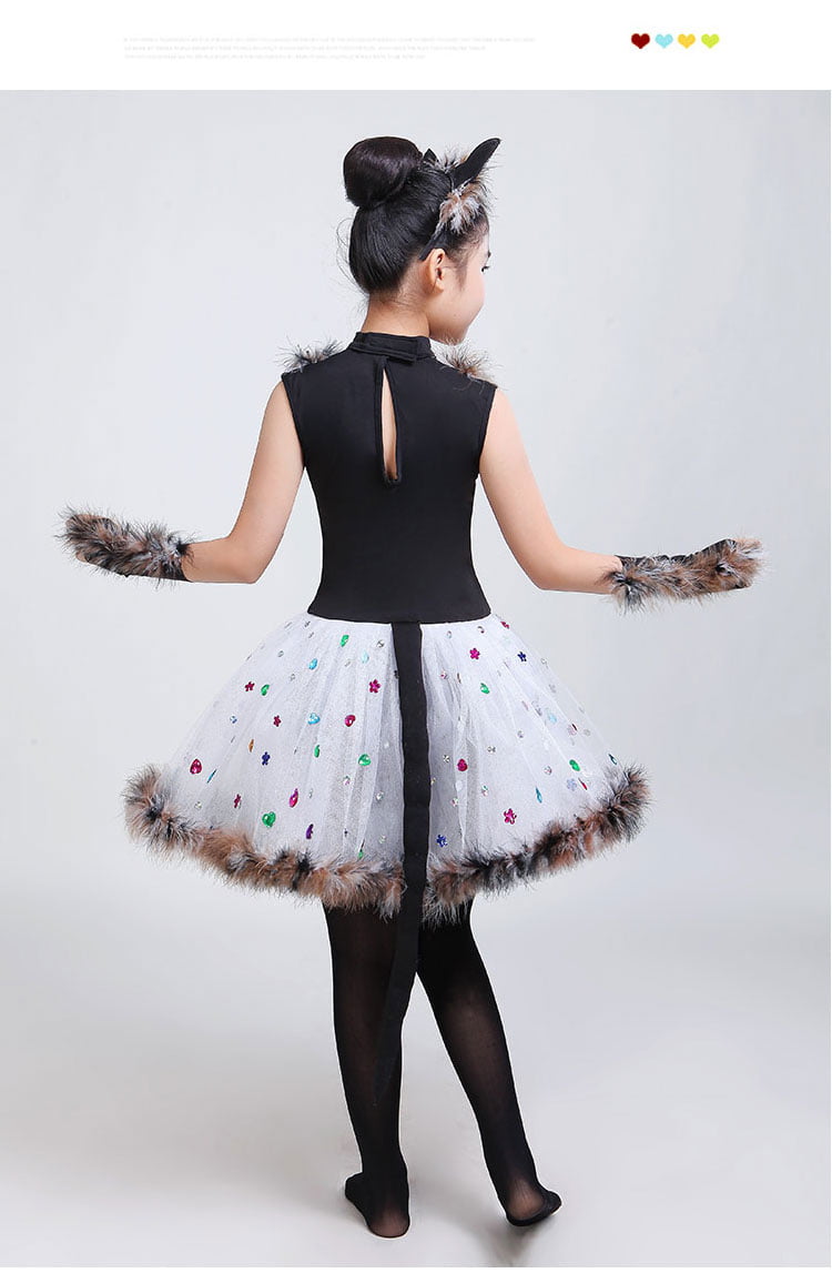 kitten Cat dance wear dance dress girls contemporary dance costumes kids stage clothes modern dance costumes jazz hip hop girls