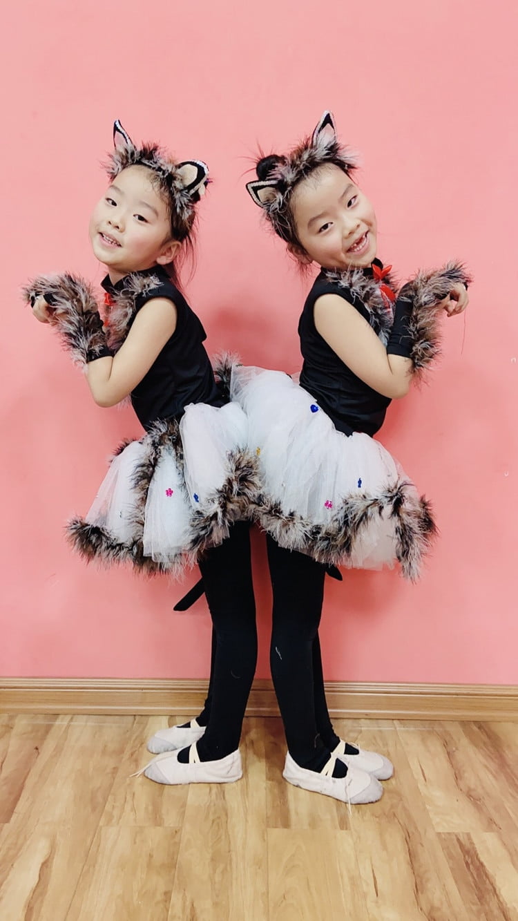 kitten Cat dance wear dance dress girls contemporary dance costumes kids stage clothes modern dance costumes jazz hip hop girls