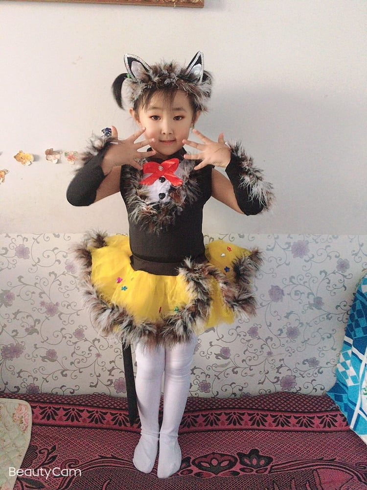 kitten Cat dance wear dance dress girls contemporary dance costumes kids stage clothes modern dance costumes jazz hip hop girls