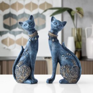 Patterned Cat Figurines