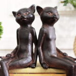 Retro Sitting Cats Ornament