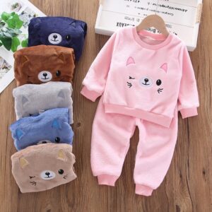 Boys & Girls Winter Flannel Cat Pajamas