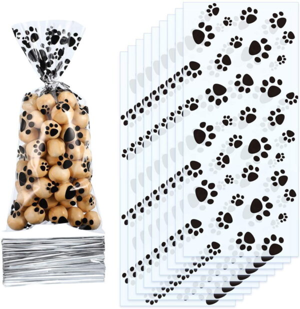 Pet Paw Print Cellophane Bags Pet Paw Print Cellophane Bags