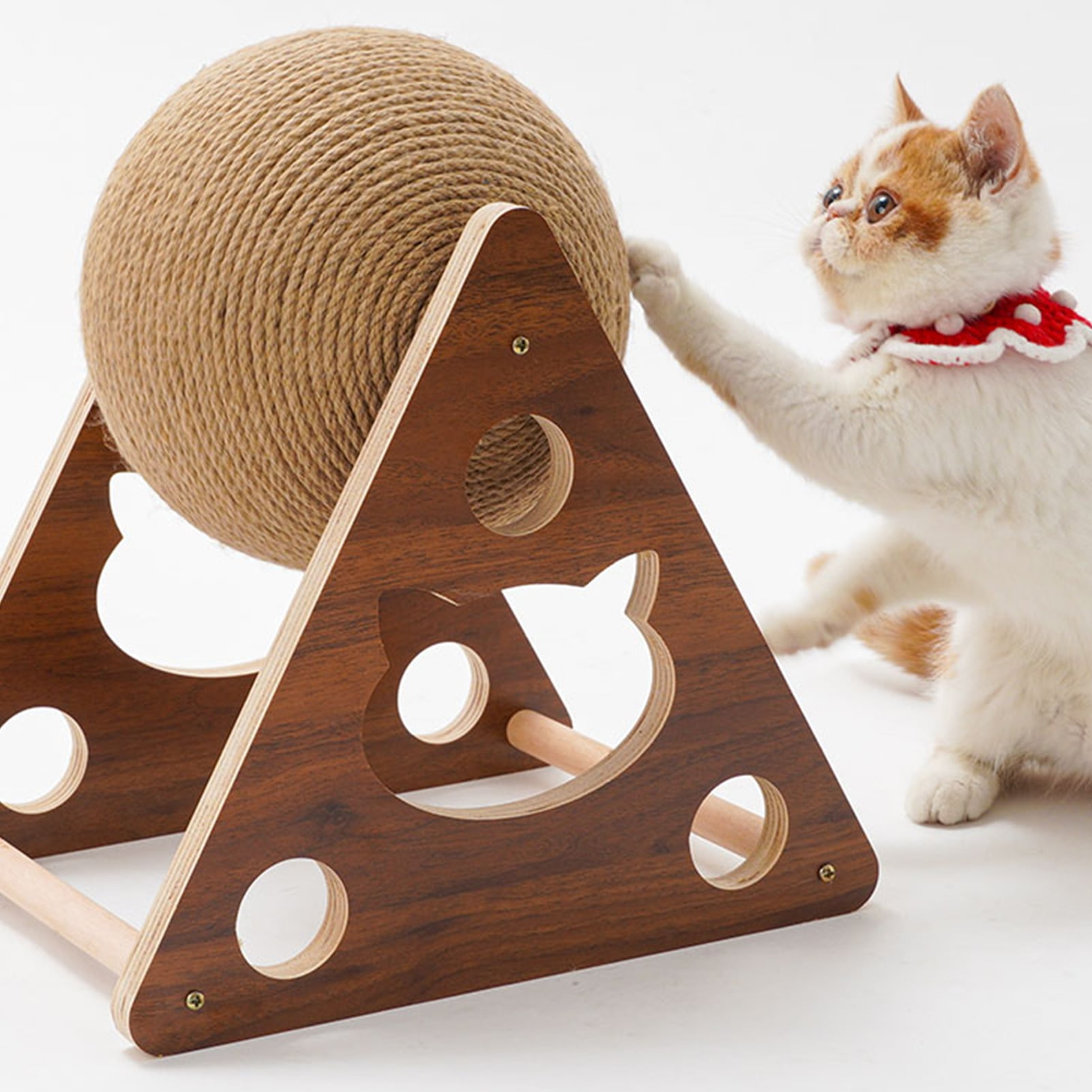 Sisal Cat Toy Scratch Solid Wood Cat Scratching Ball Natural Durable Sisal Board Scratcher for Cat Grinding Sisal Rope Climbing Sisal Cat Toy Scratch Solid Wood Cat Scratching Ball Natural Durable Sisal Board Scratcher for Cat Grinding Sisal Rope Climbing