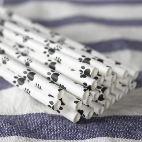 Cat Paw Eco Friendly Paper Straws