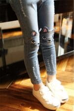 Cartoon Cat Girls Jeans
