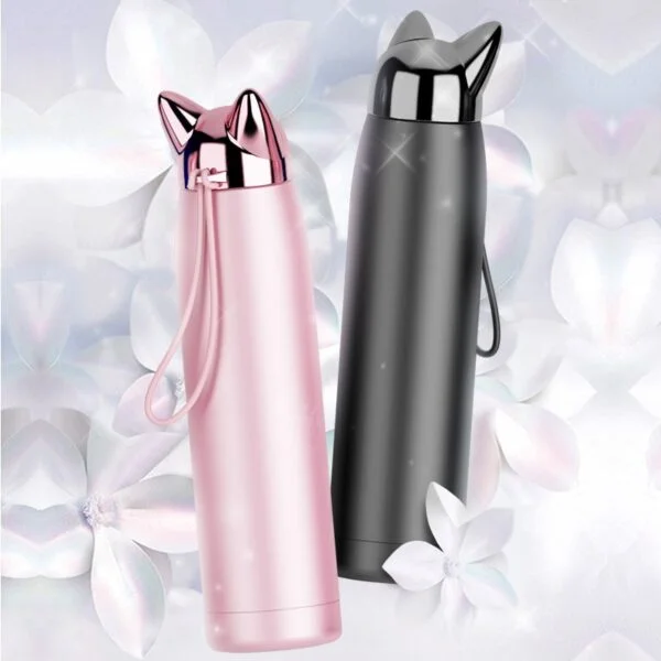 320ml 11oz Cat Ears Double Wall Hot Water Stainless Steel Thermos Bott –  The Purrfect Cat Shop