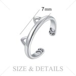 Silver Plated Cat Ears Ring