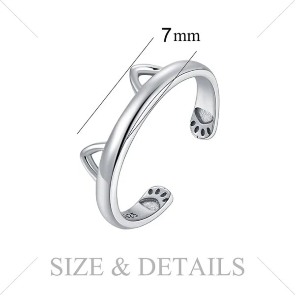 Silver Plated Cat Ears Ring
