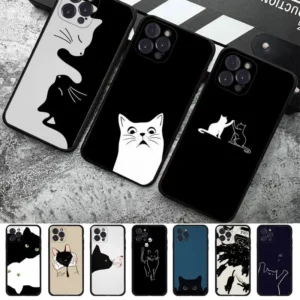 Cute Cat Case for iPhone - Silicone Soft Clear TPU Transparent