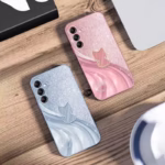 Sparkling Diamond Cute Cat Phone Case for Samsung Galaxy – Tempered Glass