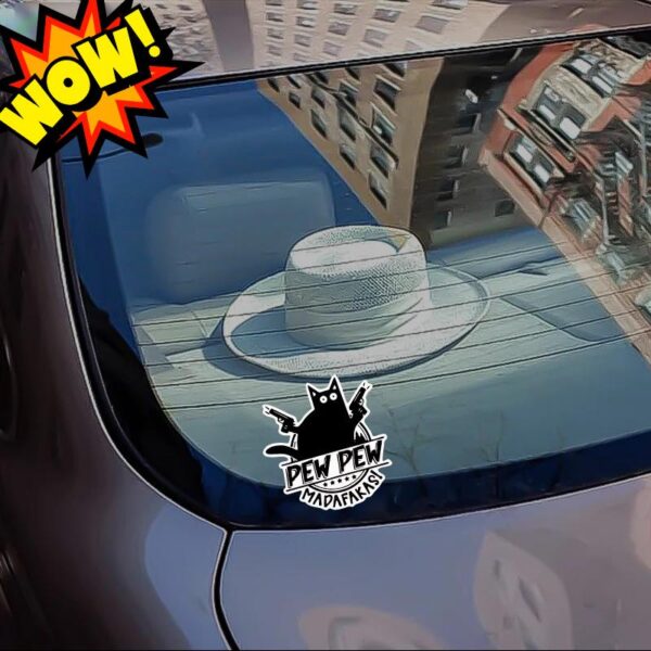 Pew Pew Madafakas Cat Vinyl Sticker