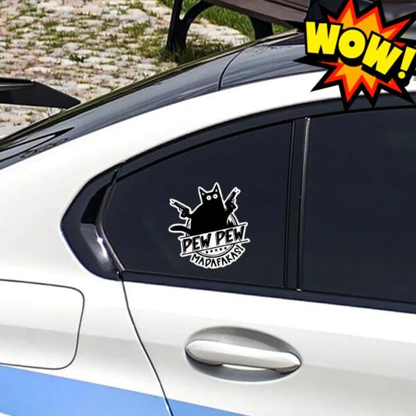 Pew Pew Madafakas Cat Vinyl Sticker