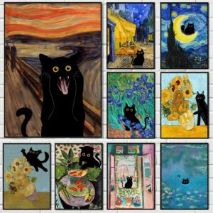 Famous Art Cat Canvas Prints