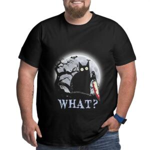 Murderous Black Cat With Knife T-Shirt – Funny Cat Tee for Men