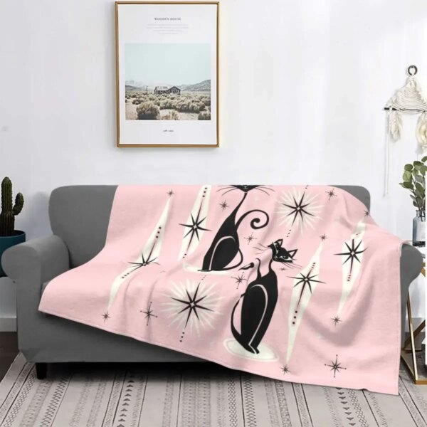 Cute Black Cat Flannel Throw Blanket Cute Black Cat Flannel Throw Blanket