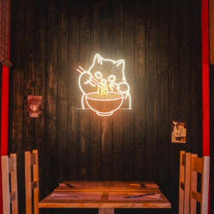 Noodle Cat Neon Sign – Ramen Cat LED Light