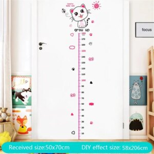 Cute Adorable KittyCat Height Chart Wall Decal