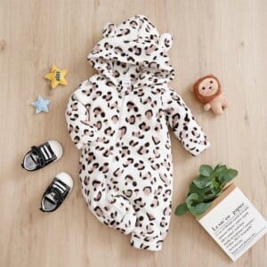 Baby Leopard Print Cat Romper