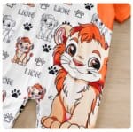 Baby Lion Print Short Sleeve Romper