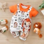 Baby Lion Print Short Sleeve Romper
