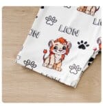Baby Lion Print Short Sleeve Romper
