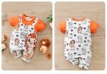 Baby Lion Print Short Sleeve Romper