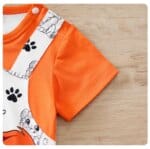 Baby Lion Print Short Sleeve Romper