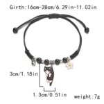 Cartoon Cat Flower Charm Bracelet