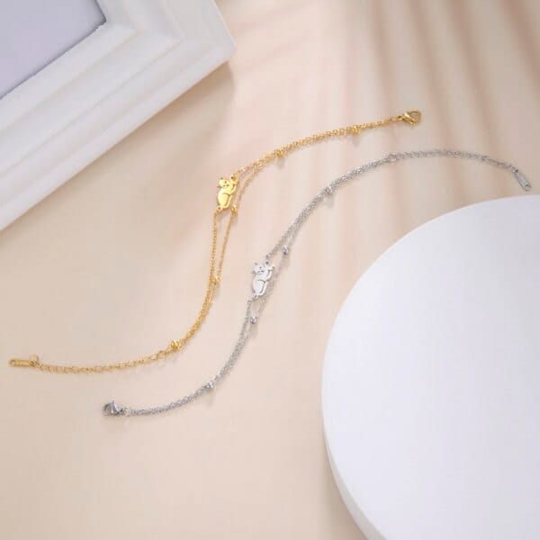 Stainless Steel Cute Cat Bracelet